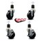 Service Caster 3.5'' Soft Rubber Wheel Swivel 1-7/8'' Expanding Stem Caster Set 2 Brakes, 4PK SCC-EX20S3514-SRS-2-TLB-2-178 - alternate 5
